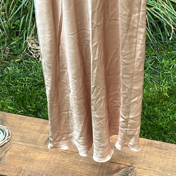 LENA MEDOYEFF SILK PINK MIDI DRESS OR SLIP XS - Picture 8 of 16